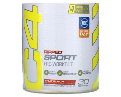 C4 / Cellucor, C4® Sport Ripped, Pre-Workout, Fruit Punch, 7.5 oz (213 g)