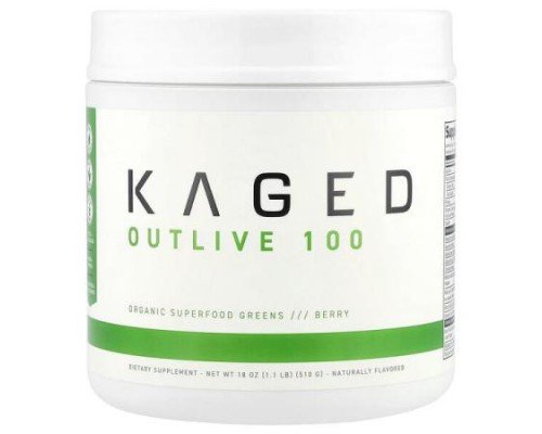 Kaged, Outlive 100, Organic Superfood Greens, Berry, 18 oz (510 g)