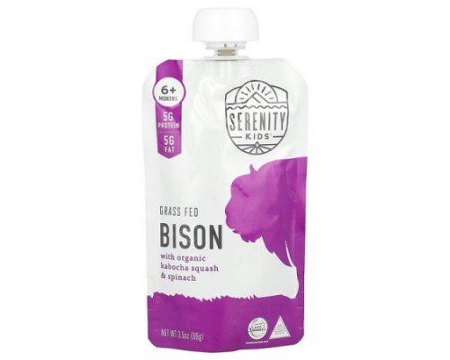 Serenity Kids, Bison with Organic Kabocha Squash & Spinach, 6+ Months, 3.5 oz (99 g)