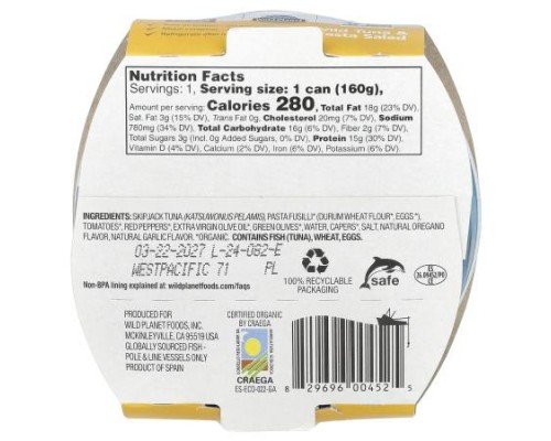 Wild Planet, Wild Tuna & Pasta Salad, 5.6 oz (160 g)