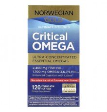 Renew Life, Norwegian Gold®, Critical Omega™ Ultimate Fish Oils, 120 Fish Gelatin Softgels
