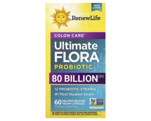Renew Life, Colon Care Probiotic, 80 Billion CFU, 60 Vegetarian Capsules