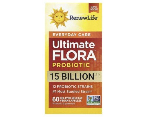 Renew Life, Ultimate Flora™, Everyday Care Probiotic, 60 Delayed Release Vegan Capsules