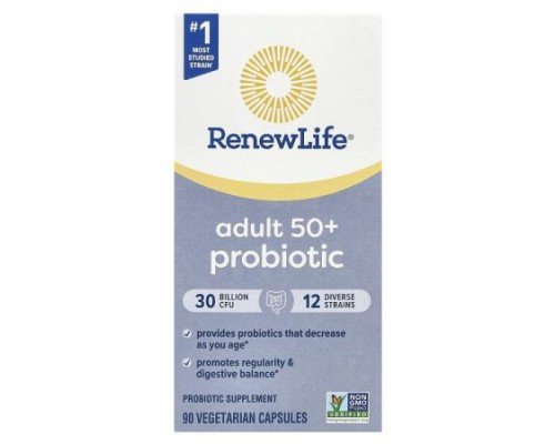 Renew Life, Adult 50+ Probiotic, 30 Billion CFU, 90 Vegetarian Capsules
