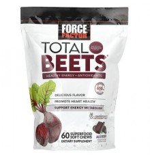Force Factor, Total Beets®, Healthy Energy + Antioxidants, Acai Berry, 60 Superfood Soft Chews