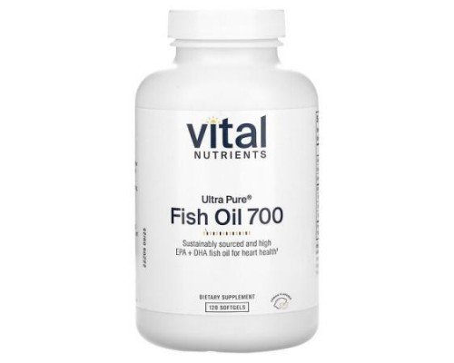 Vital Nutrients, Ultra Pure, Fish Oil 700, Lemon, 120 Softgels