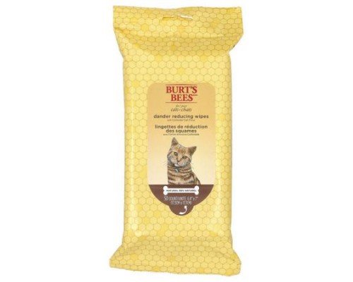 Burt's Bees, Dander Reducing Wipes with Colloidal Oat Flour, For Cats, 50 Count