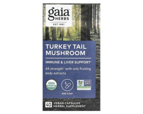 Gaia Herbs, Turkey Tail Mushroom, 40 Vegan Capsules