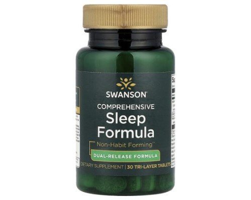 Swanson, Comprehensive Sleep Formula, 30 Tri-Layer Tablets