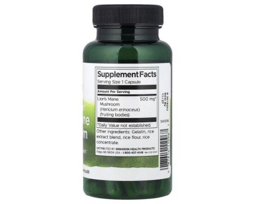 Swanson, Full Spectrum® Lion's Mane Mushroom, 500 mg, 60 Capsules