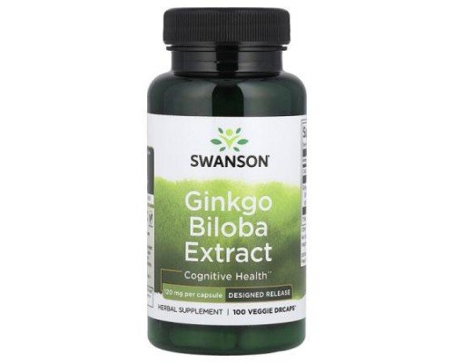 Swanson, Ginkgo Biloba Extract, 120 mg, 100 Veggie DRcaps