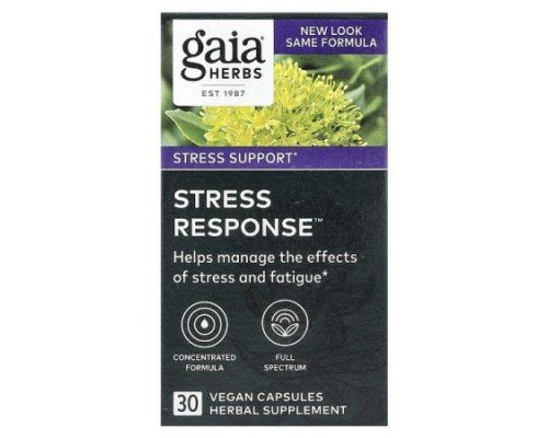 Gaia Herbs, Stress Response™, 30 Vegan Capsules