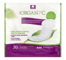 Organyc, Bladder Control Pads, Moderate, 20 Pads