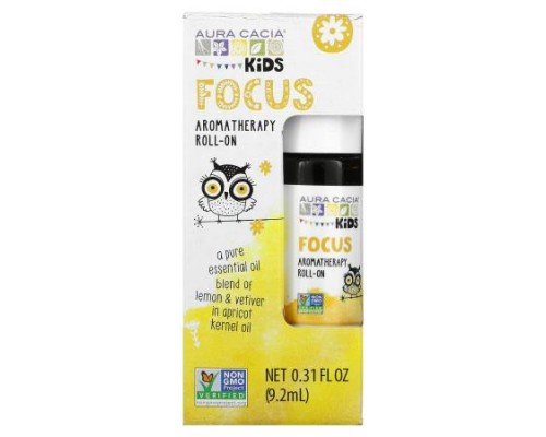Aura Cacia, Kids, Aromatherapy Roll-On, Focus, 0.31 fl oz (9.2 ml)