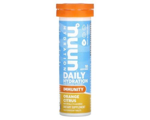 Nuun, Daily Hydration, For Immune Support, Orange Citrus, 10 Effervescent Tablets