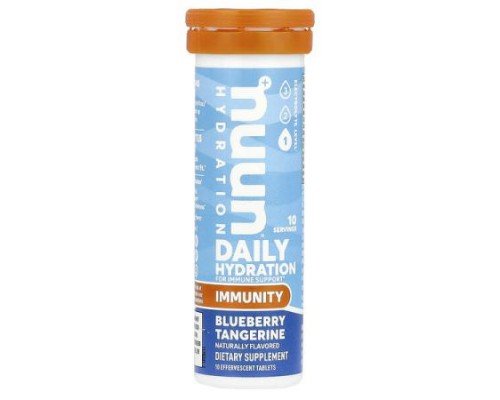 Nuun, Hydration, Immunity, Blueberry Tangerine, 10 Effervescent Tablets