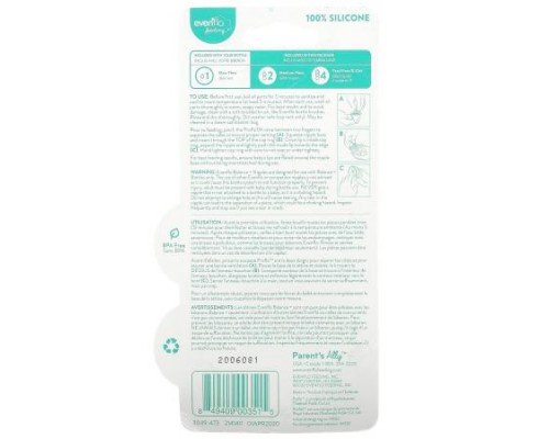 Evenflo Feeding, Balance + Nipples, Combo Flow Pack, Wide, 3+ Months, Medium, 2 Vented Nipples