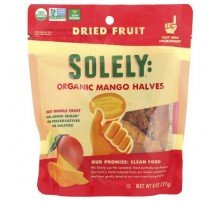 Solely, Organic Dried Fruit, Mango Halves, 8 oz (227 g)