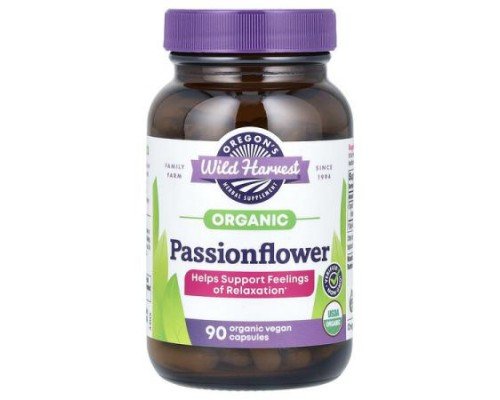 Oregon's Wild Harvest, Organic Passionflower, 90 Organic Vegan Capsules (400 mg per Capsule)