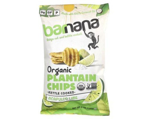 Barnana, Organic Plantain Chips, Acapulco Lime, 5 oz (140 g)