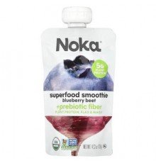 Noka, Superfood Smoothie + Prebiotic Fiber, Blueberry Beet, 4.22 oz (120 g)