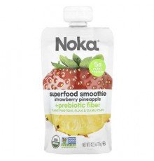 Noka, Superfood Smoothie + Prebiotic Fiber, Strawberry Pineapple, 4.22 oz (120 g)
