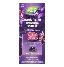 Nature's Way, Cough Relief + Immune Syrup, Sambucus, Ages 6+, 4 fl oz (120 ml)