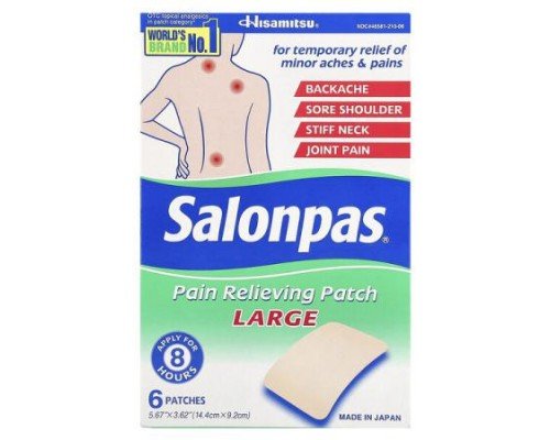 Salonpas, Pain Relieving Patch, Large, 6 Patches