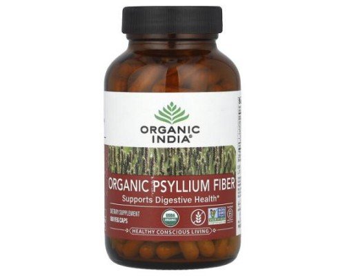Organic India, Organic Psyllium Fiber, 180 Veg Caps (0.52 g per Capsule)