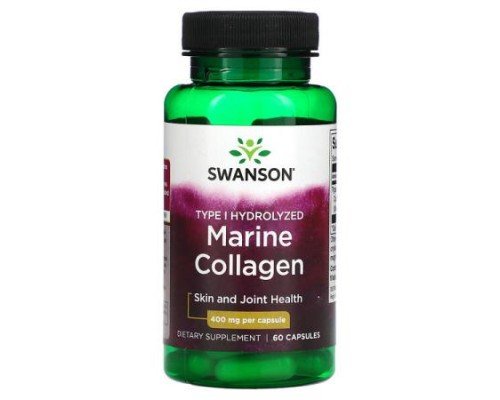 Swanson, Marine Collagen, 400 mg, 60 Capsules