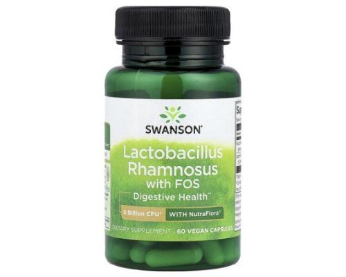 Swanson, Lactobacillus Rhamnosus With FOS, 60 Vegan Capsules
