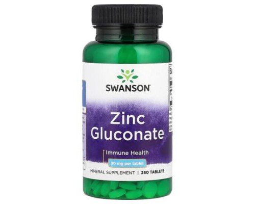 Swanson, Zinc Gluconate, 30 mg, 250 Tablets