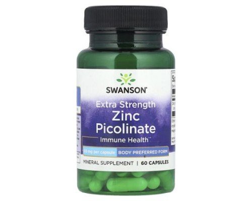 Swanson, Zinc Picolinate, Extra Strength , 50 mg, 60 Capsules