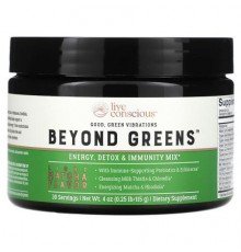 Live Conscious, Beyond Greens, Energy, Detox & Immunity Mix, Light Matcha, 4 oz (115 g)
