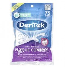 DenTek, Cross Flosser, Plaque Control, Mouthwash Blast, 75 Floss Picks