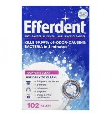 Efferdent, Anti-Bacterial Dental Appliance  Cleanser, Complete Clean, 102 Tablets