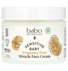Babo Botanicals, Sensitive Baby Miracle Face Cream, Fragrance Free, 2 oz (57 g)