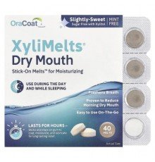OraCoat, XyliMelts® Dry Mouth, Slightly-Sweet, 40 Melts