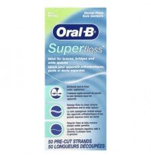 Oral-B, Super Floss™, Mint, 50 Pre-Cut Strands