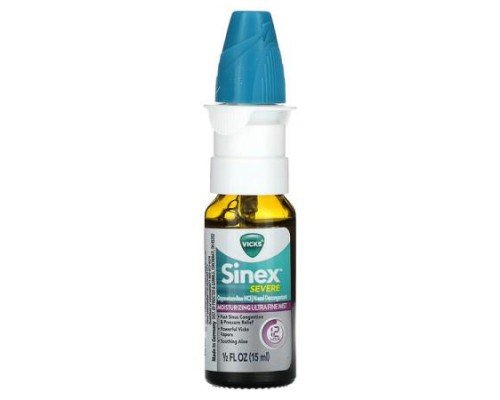 Vicks, Sinex Severe, Moisturizing Ultra Fine Mist, 0.5 fl oz (15 ml)