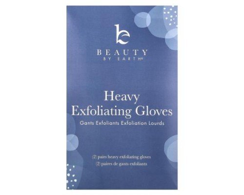 Beauty By Earth, Heavy Exfoliating Gloves, 2 Pairs