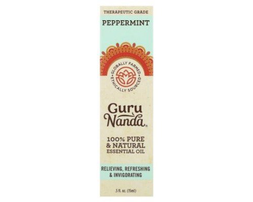 GuruNanda, 100% Pure & Natural Essential Oil, Peppermint, 0.5 fl oz (15 ml)