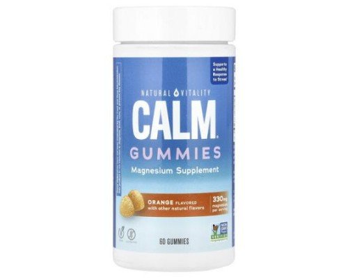 Natural Vitality, CALM®, Magnesium Gummies, Orange, 60 Gummies (82.5 mg per Gummy)