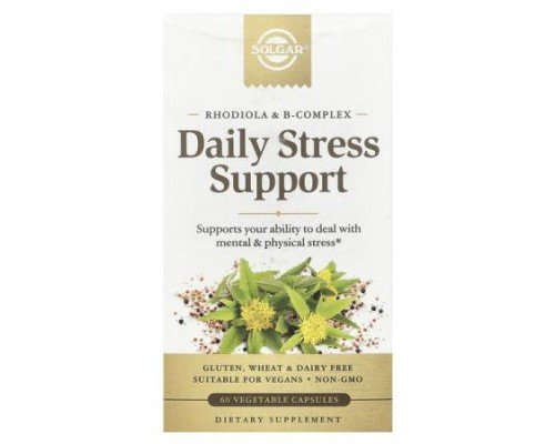 Solgar, Daily Stress Support, Rhodiola & B-Complex, 60 Vegetable Capsules (Discontinued Item)