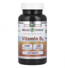 Amazing Nutrition, Vitamin B6, 25 mg, 250 Tablets