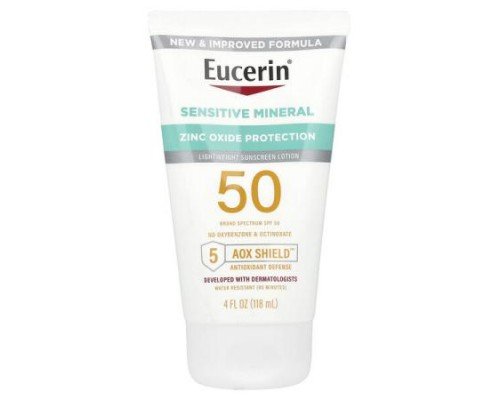 Eucerin, Sensitive Mineral, Lightweight Sunscreen Lotion, SPF 50, 4 fl oz (118 ml)