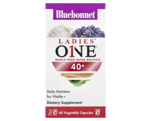 Bluebonnet Nutrition, Ladies' ONE® 40+, Whole Food-Based Multiple, 60 Vegetable Capsules