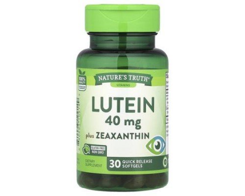 Nature's Truth, Lutein, Plus Zeaxanthin, 40 mg, 30 Quick Release Softgels