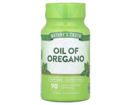 Nature's Truth, Oil Of Oregano, 90 Quick Release Softgels (1,500 mg per Softgel)