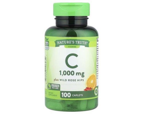 Nature's Truth, Vitamin C Plus Wild Rose Hips, 100 Caplets